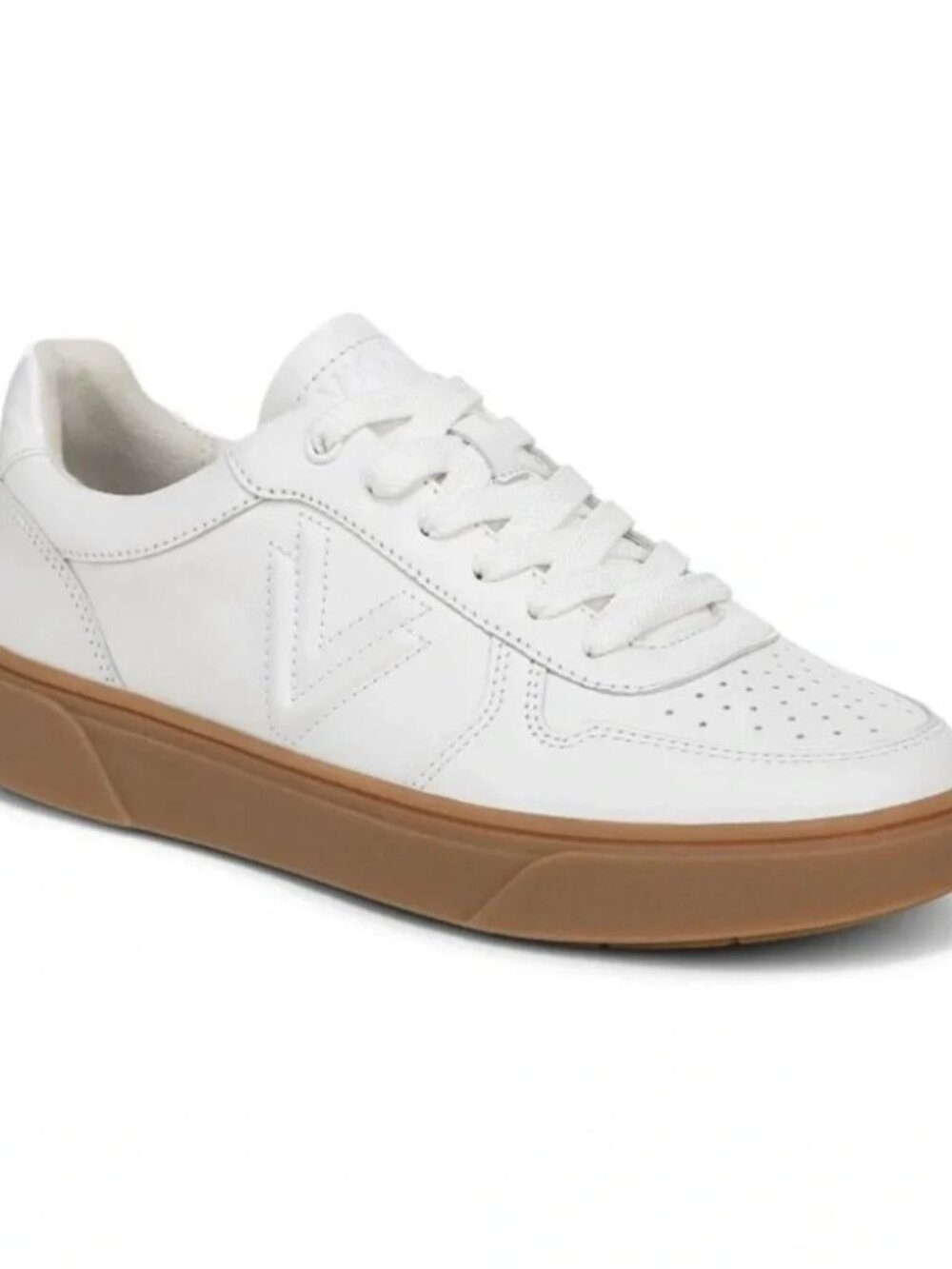 Vionic Kimmie Court Lace Up Sneaker White Leather Size 9 EXCELLENT